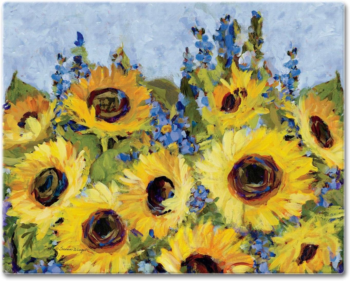 CounterArt Gallery of Sunflowers 3mm Tempered Glass Cutting Board