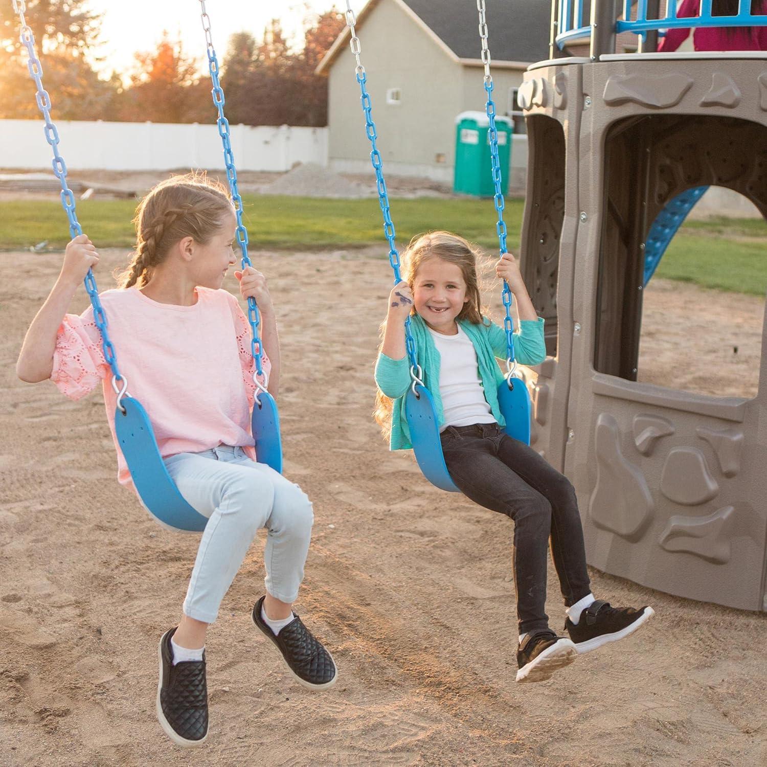 Blue and Gray Steel and Polyethylene Adventure Tower Playset