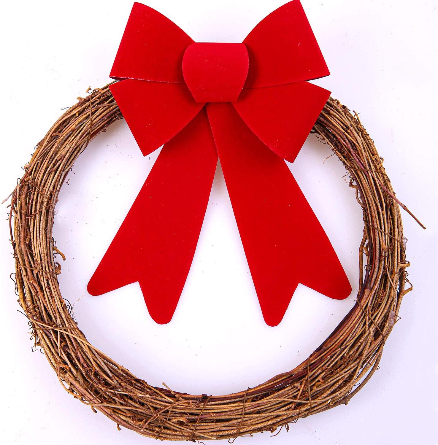 DONGTIAN 12 Pieces Red Bows for Wreaths 5 x 8 Inches Bows for Tree Decoration Bows, Indoor and Outdoor