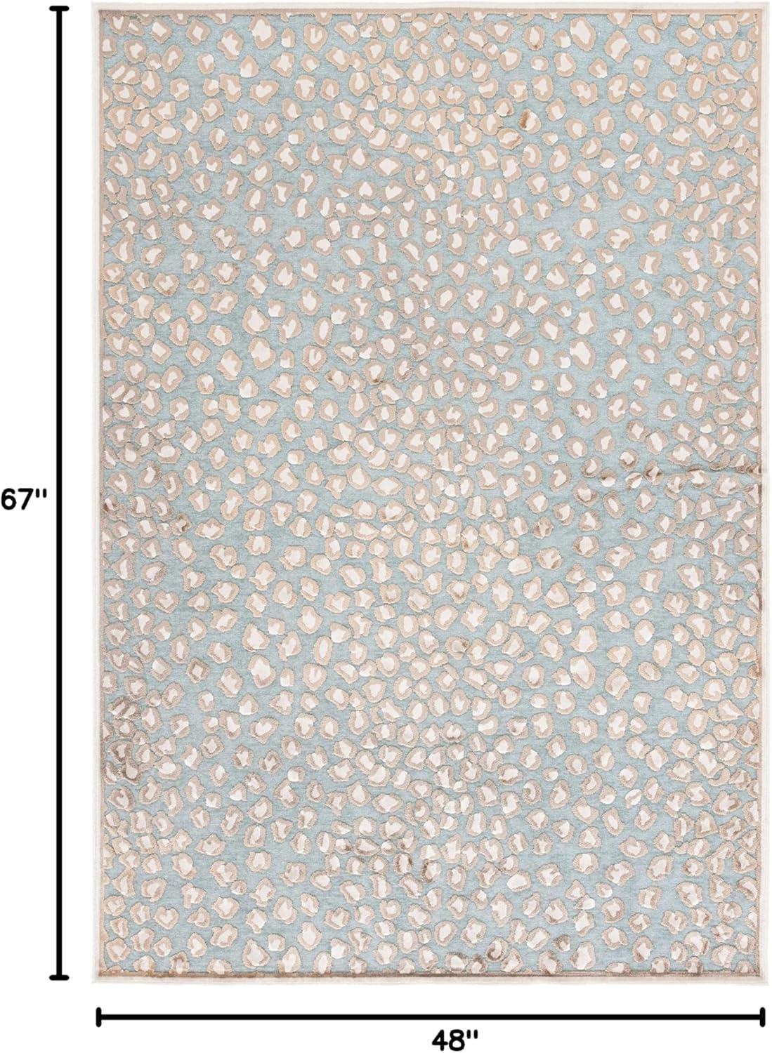 Paradise PAR84 Power Loomed Indoor Area Rug - Stone/Aqua - 4'x5'7" - Safavieh.
