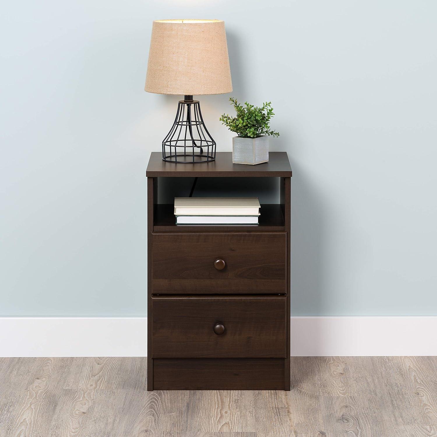 Astrid 2 Drawer Nightstand Espresso Brown - Prepac
