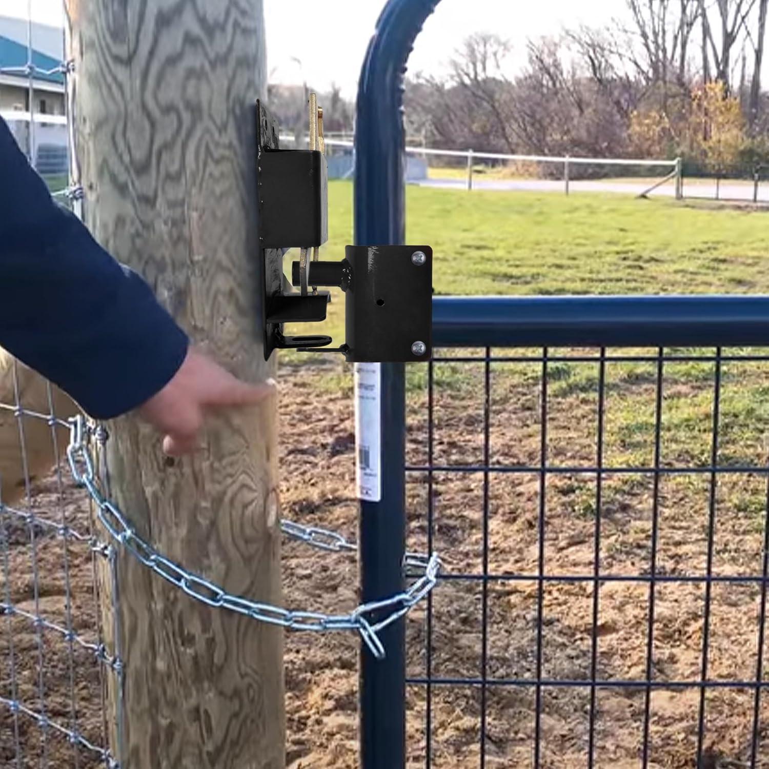 Black Steel Manual Gate Latch for Chain Link Fence