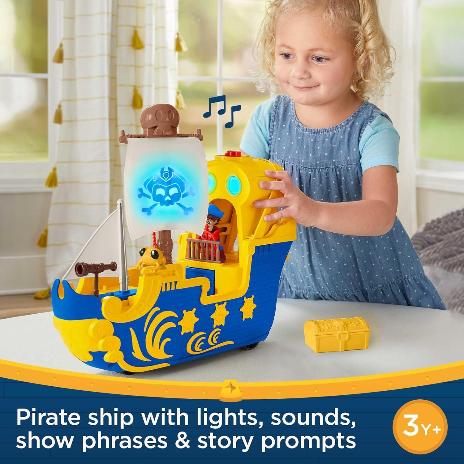 Santiago of the Seas El Bravo Pirate Ship Playset (Lights & Sounds, Frustration Free Packaging)