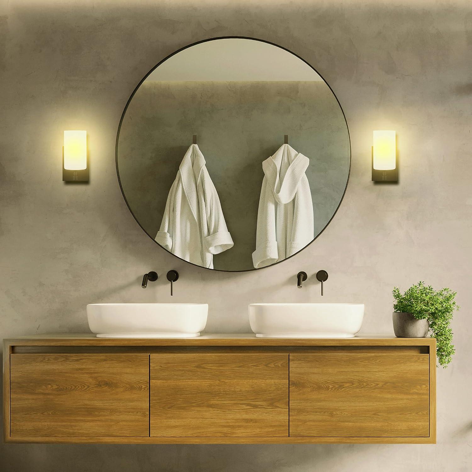 Generation Lighting 1-Light Alturas Contemporary Bath Fixture Wall Lamp Midnight Black 4124601-112 | Bathroom Light Fixture for Home Decor | Wall Sconce Vanity Light Fixture and Bathroom Accessory