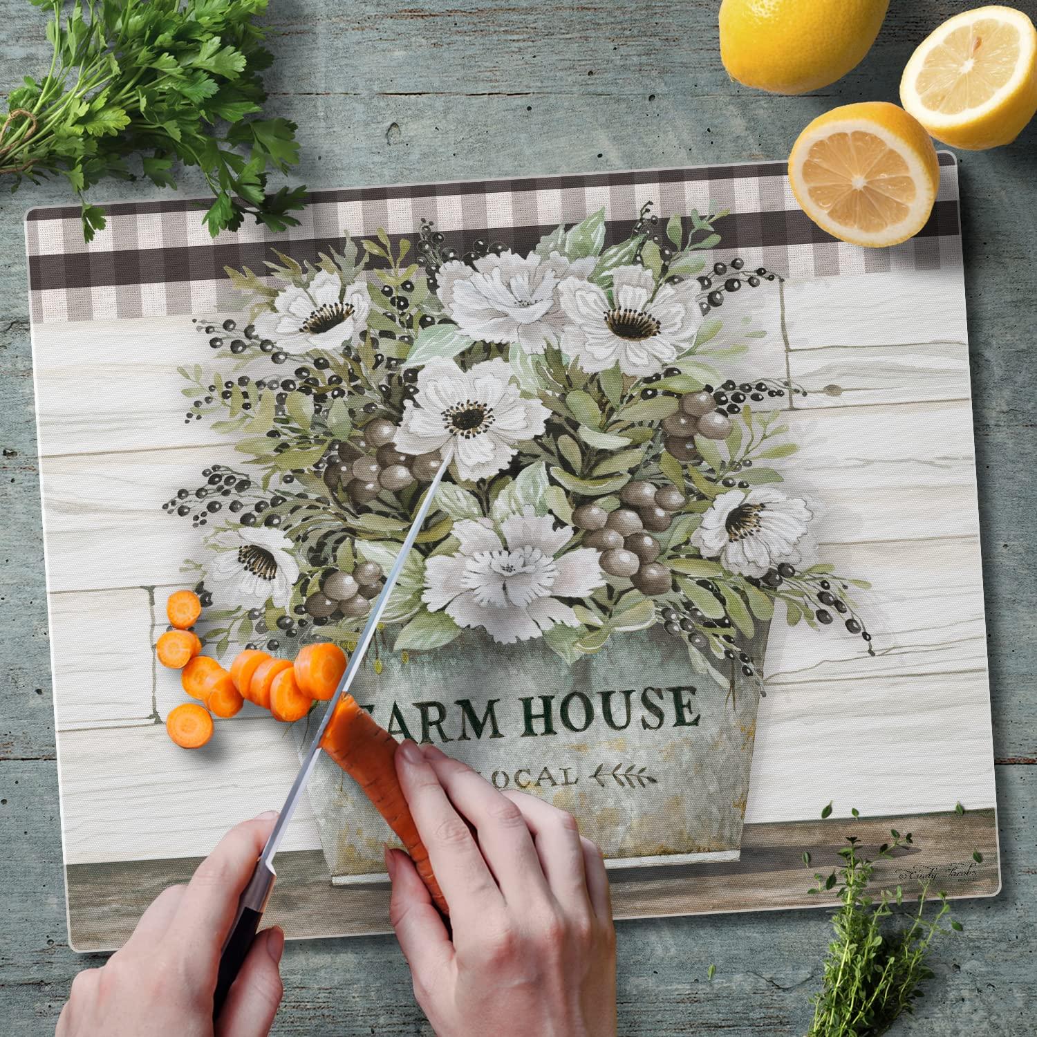 CounterArt CounterArt Vintage Farmhouse Tempered Glass Cutting Board