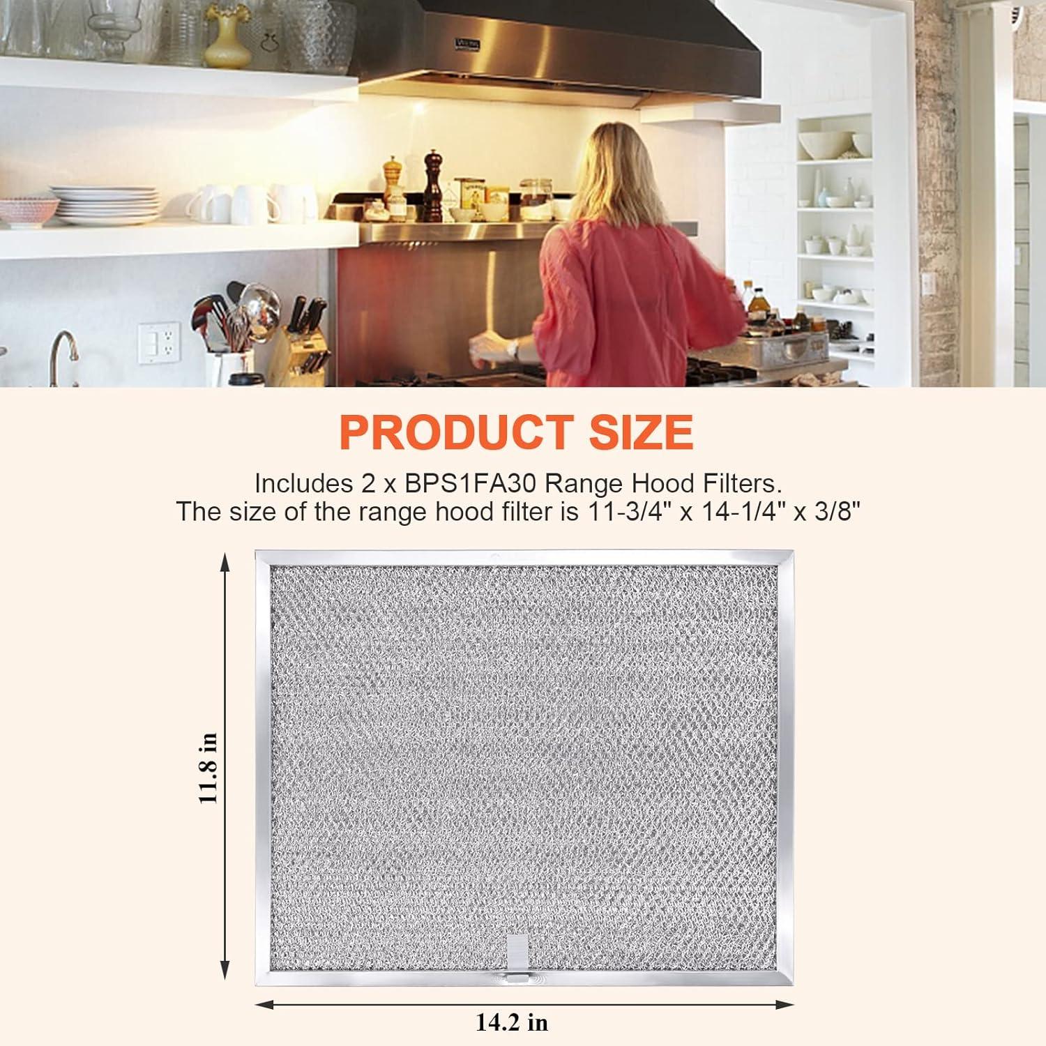 AMI PARTS Broan Range Hood Filter BPS1FA30 Aluminum Grease Filter Compatible with Broan Range Hood-11-3/4" X 14-1/4" X 3/8"(3pcs)