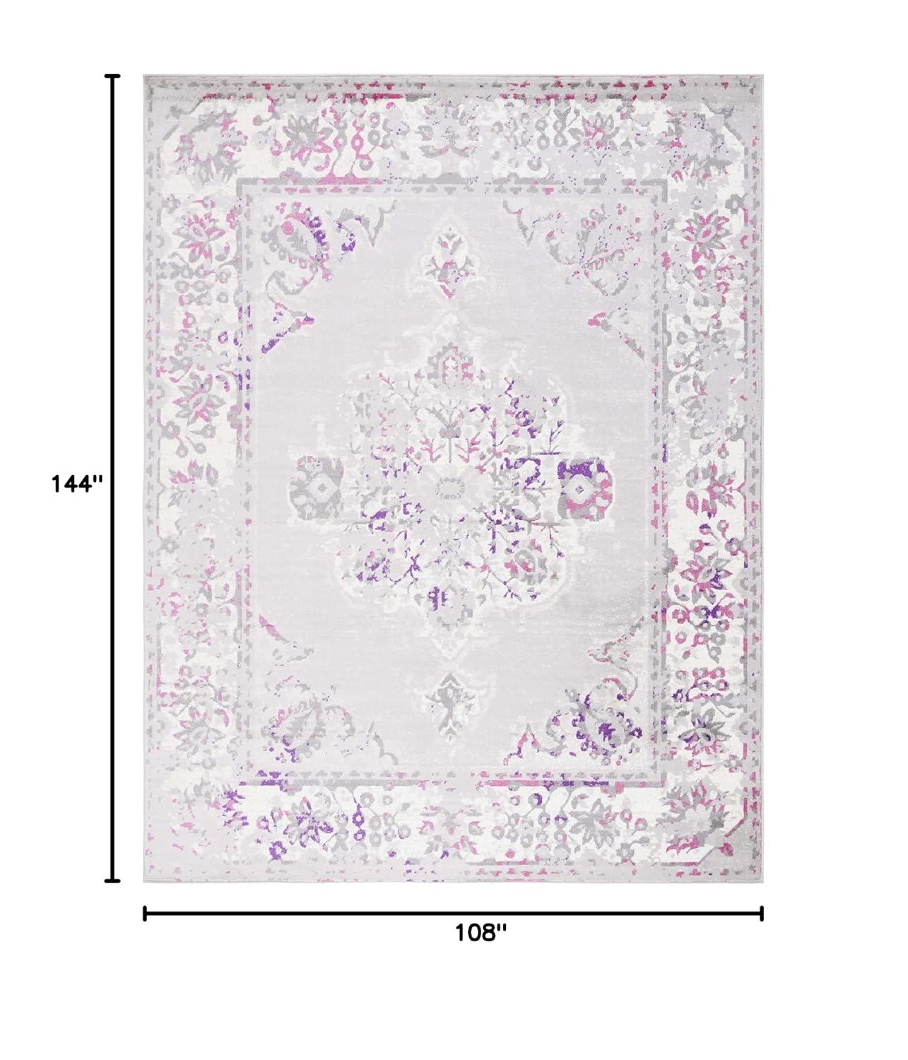 Skyler SKY169 Power Loomed Indoor Area Rug - Grey/Pink - 9'x12' - Safavieh