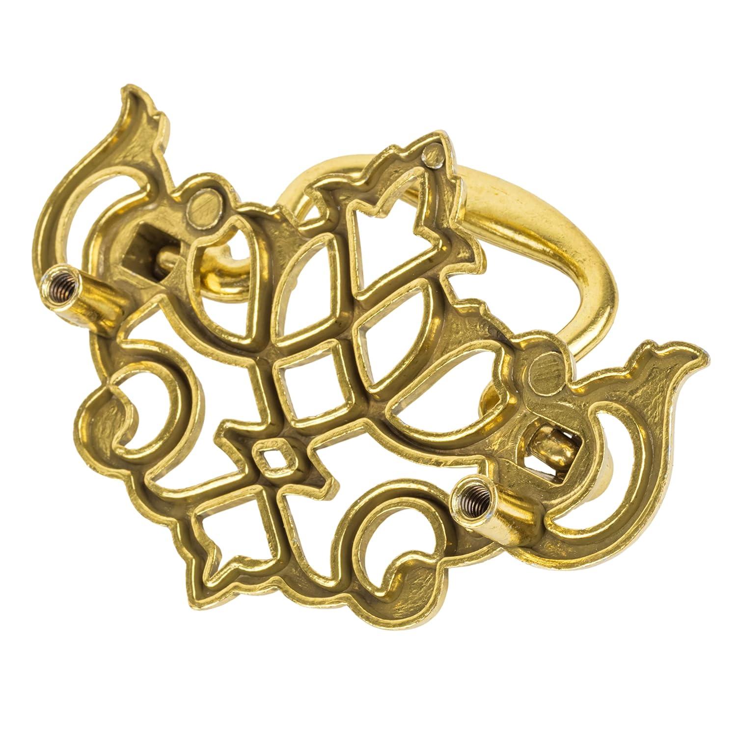 UNIQANTIQ HARDWARE SUPPLY Queen Anne Chippendale Satin Brass Drawer Bail Pull ( Centers: 2-1/2" )