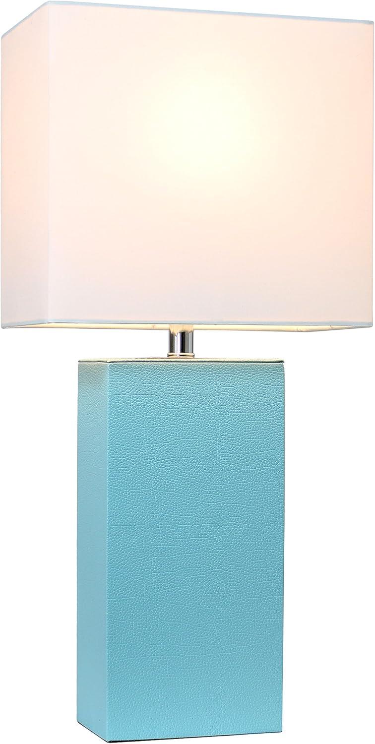 21" Monaco Avenue Modern Leather Table Lamp - Elegant Designs