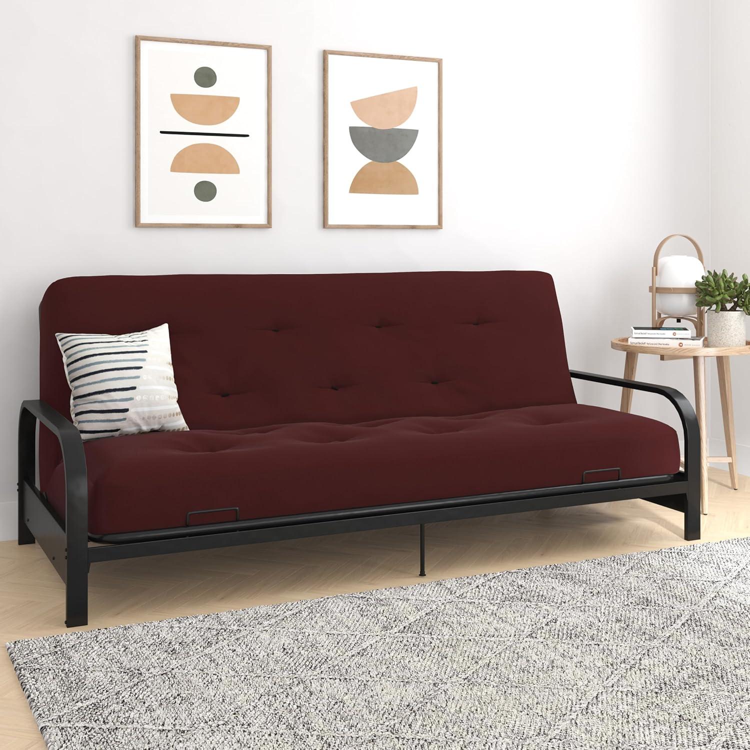 Cabernet Red Twin Innerspring Microfiber Futon Pad