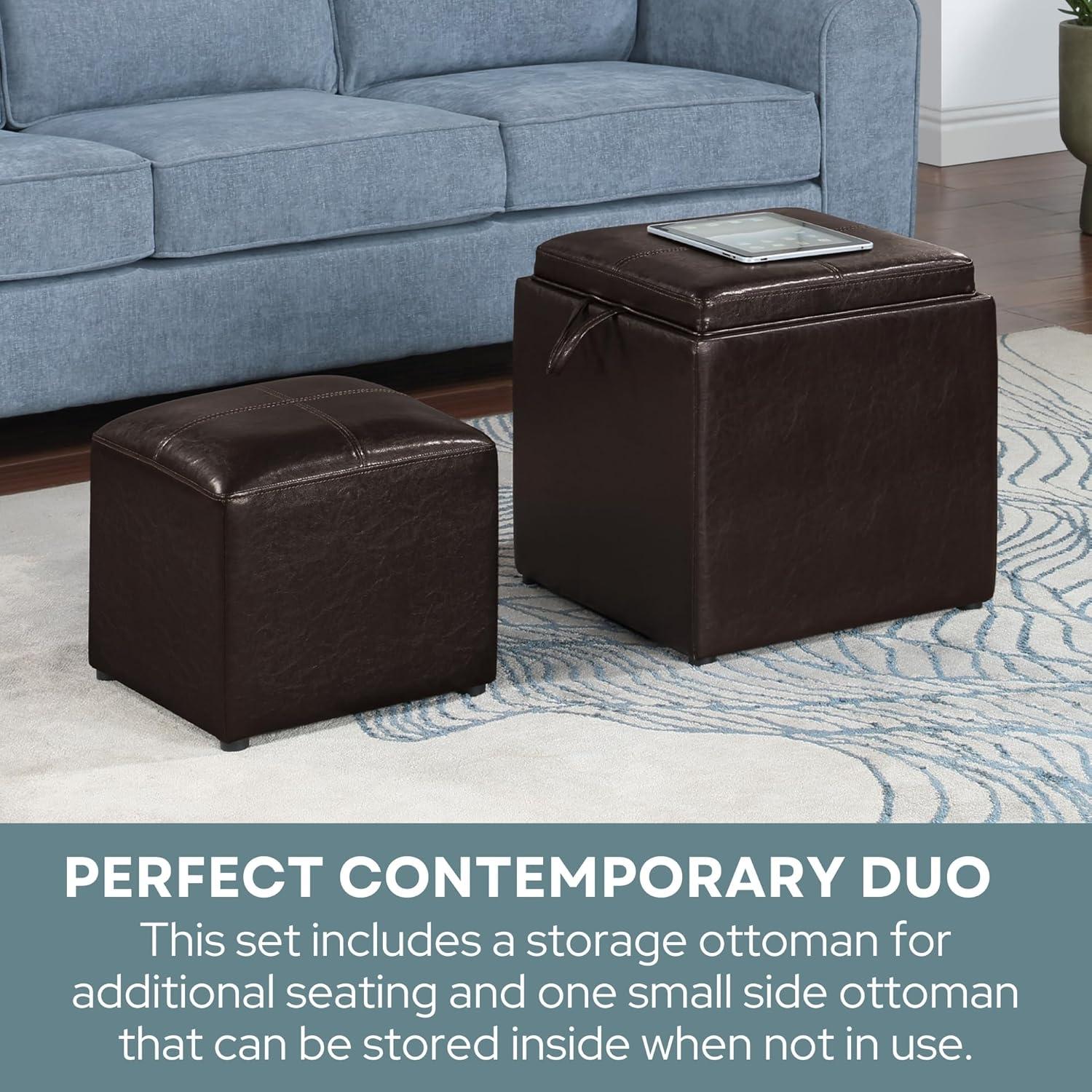 Designs4Comfort Park Avenue Single Ottoman with Stool, Botanical Print