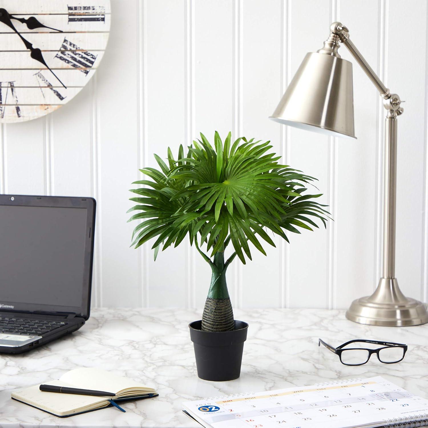 HomeStock Country Cottage 16In. Mini Fountain Palm Artificial Plant