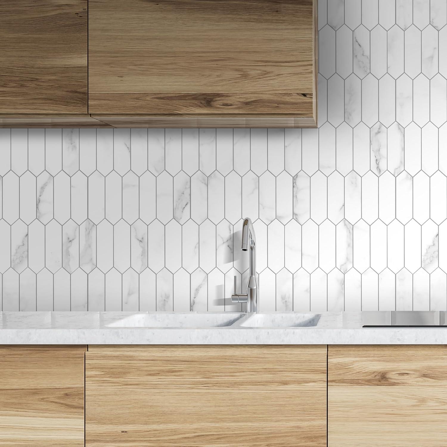 Sunwings 12" x 11.22" Stone Composite Peel & Stick Mosaic Tile