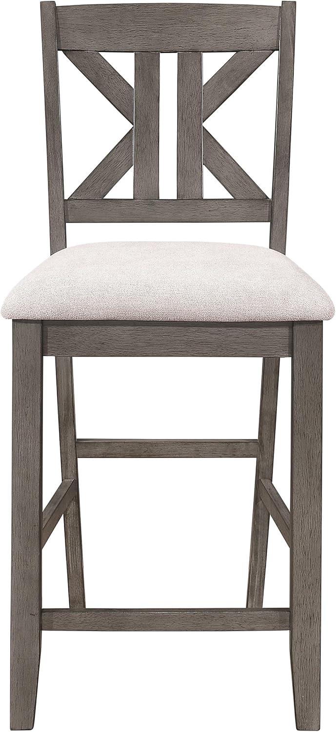 Coaster Farmhouse 7-Piece Wood Counter Height Dining Set in Gray