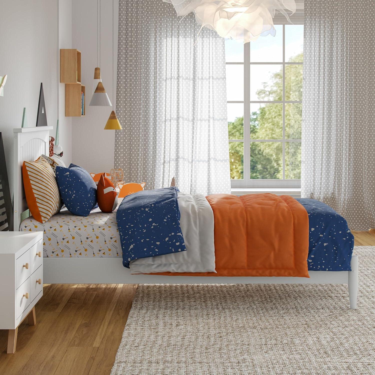 AFI Naples Queen Solid Wood Low Profile Platform Bed, White