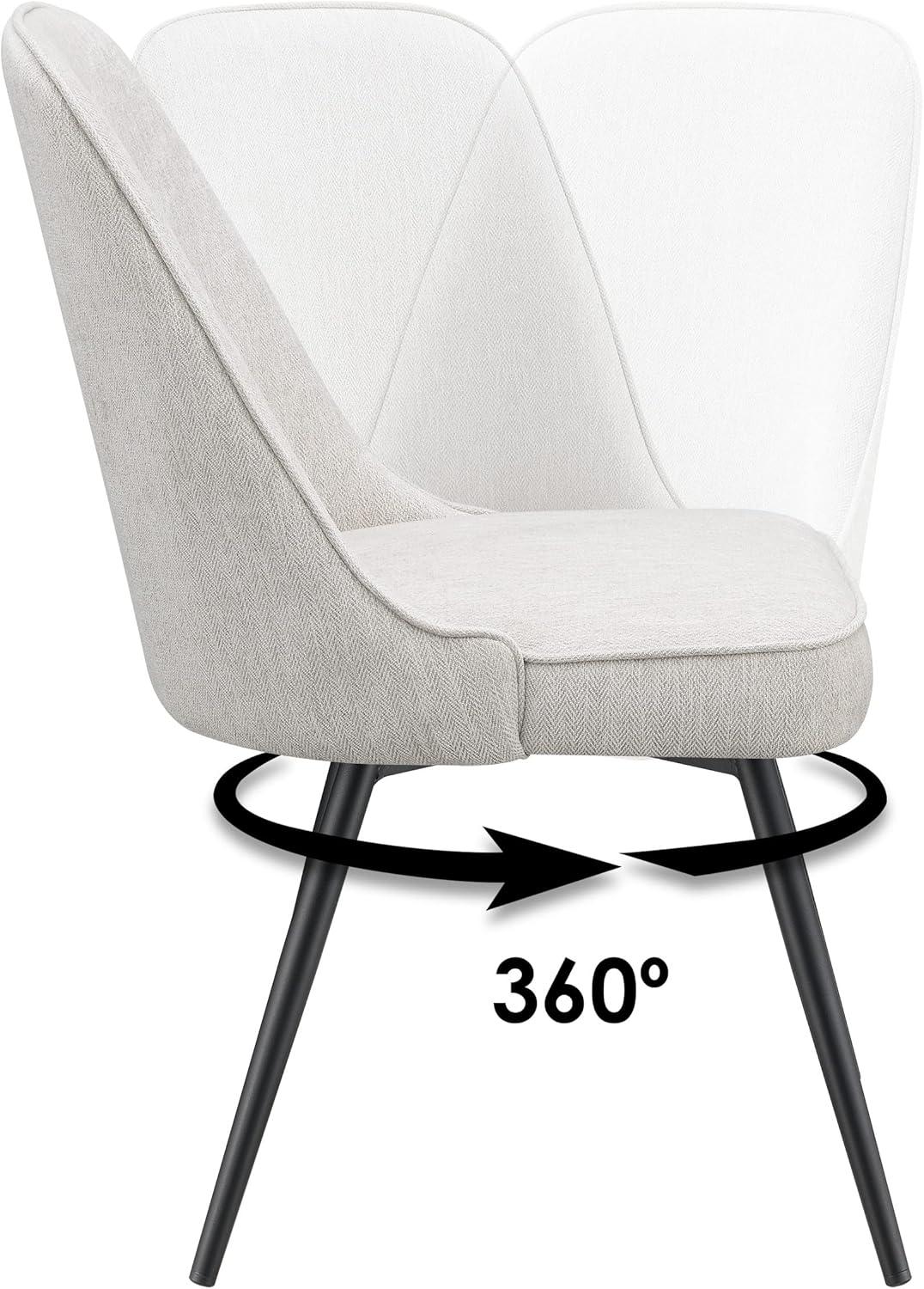 Martel Swivel Chair in Charcoal Herringbone Fabric with Black Legs