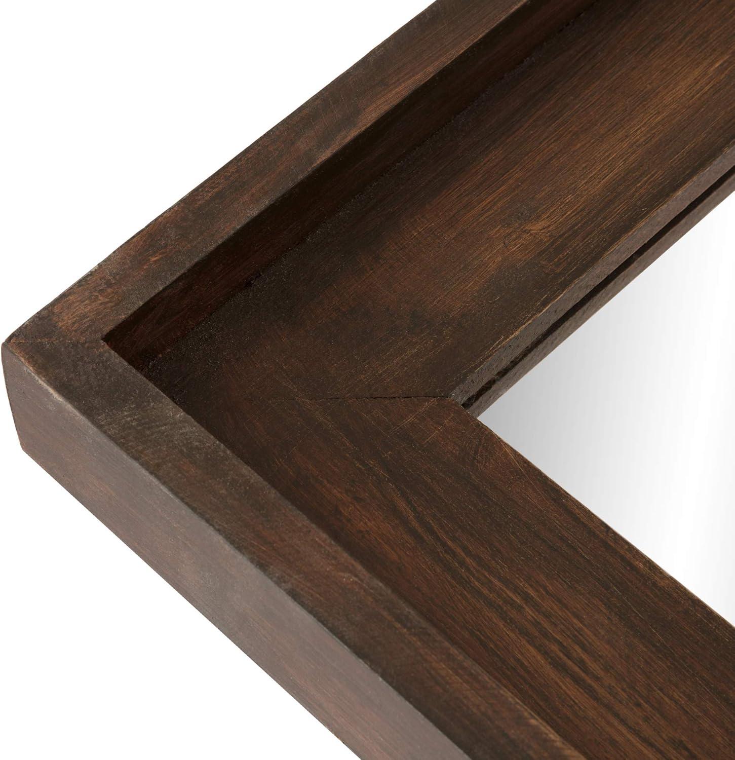 Patton Wall Decor Wood Framed Full Length Wall Mount or Leaner Mirror, 19.5" x 57", Brown