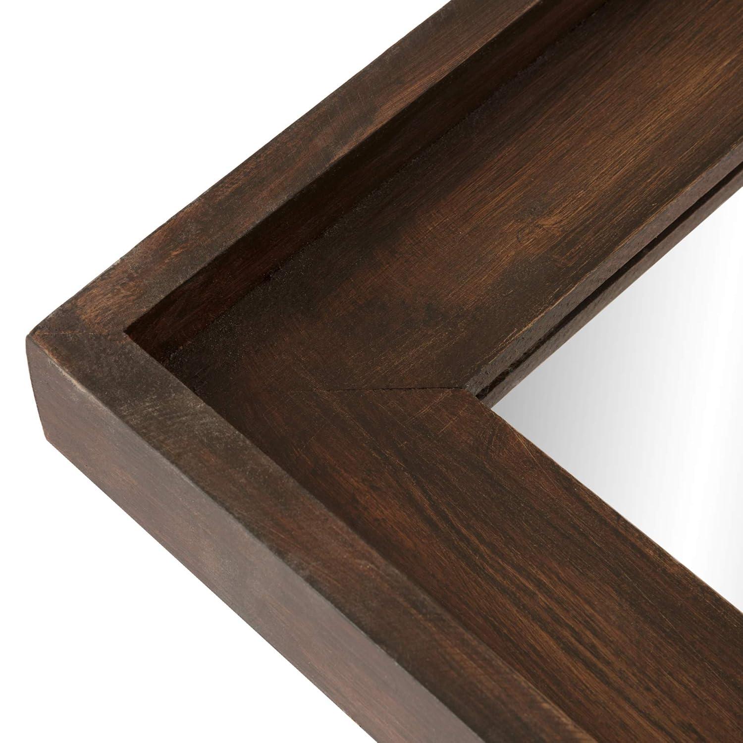 Patton Wall Decor Wood Framed Full Length Wall Mount or Leaner Mirror, 19.5" x 57", Brown