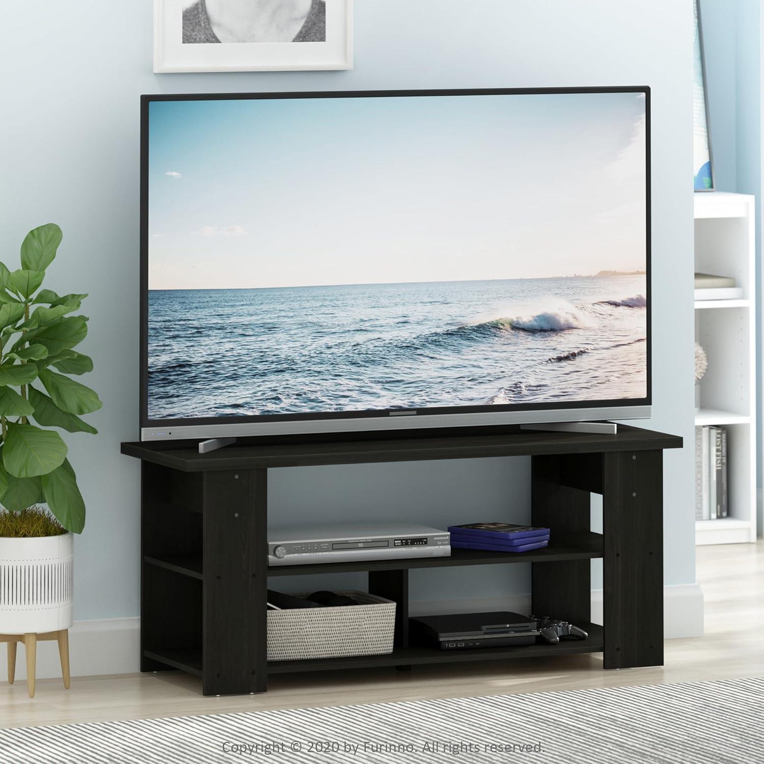 Furinno TV Stand Entertainment Media Center Console For TV's up to 55" w/Open Storage Shelves,Espresso