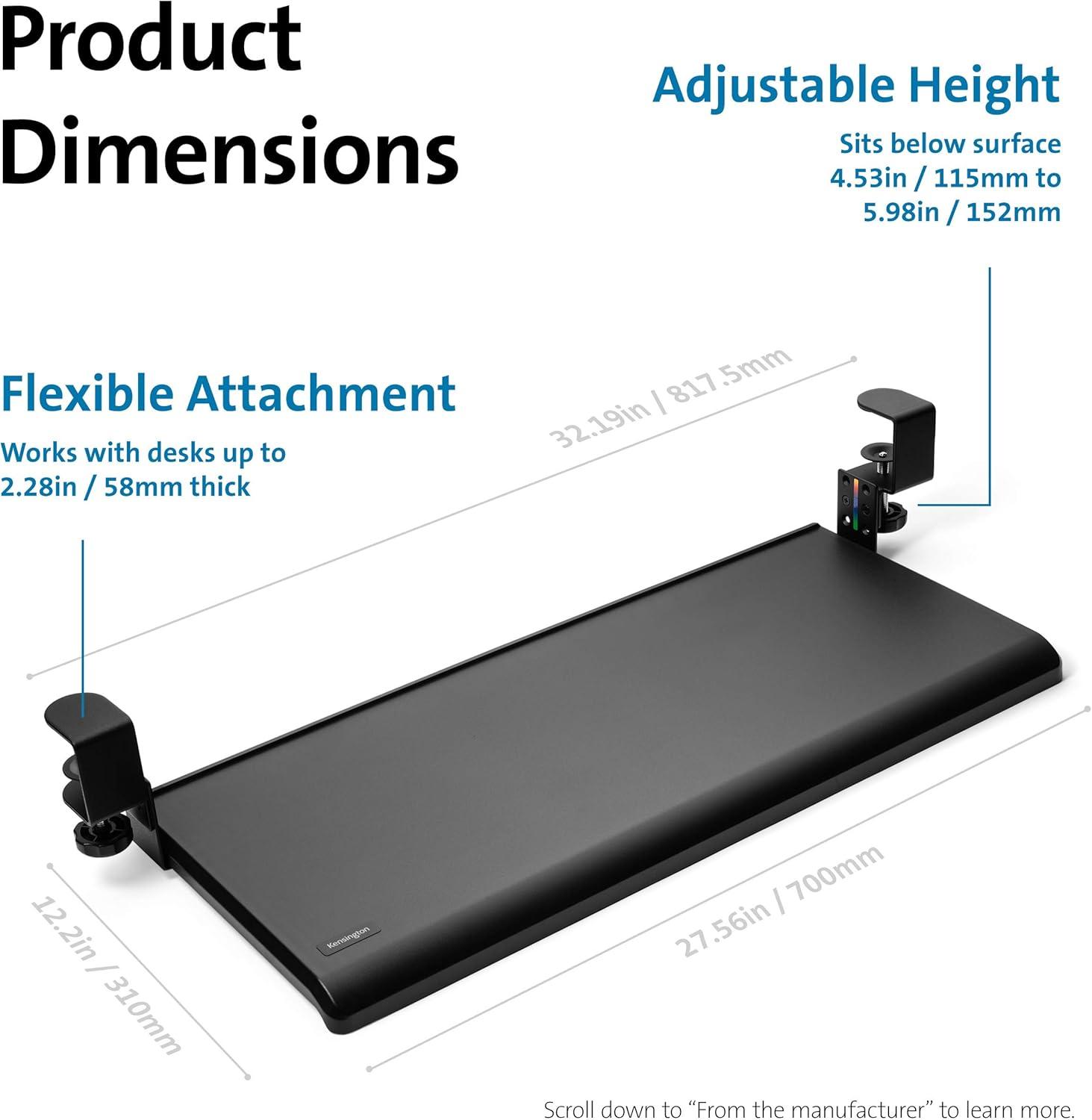Kensington Smartfit Tooless Clamp-On Keyboard Drawer K55407WW