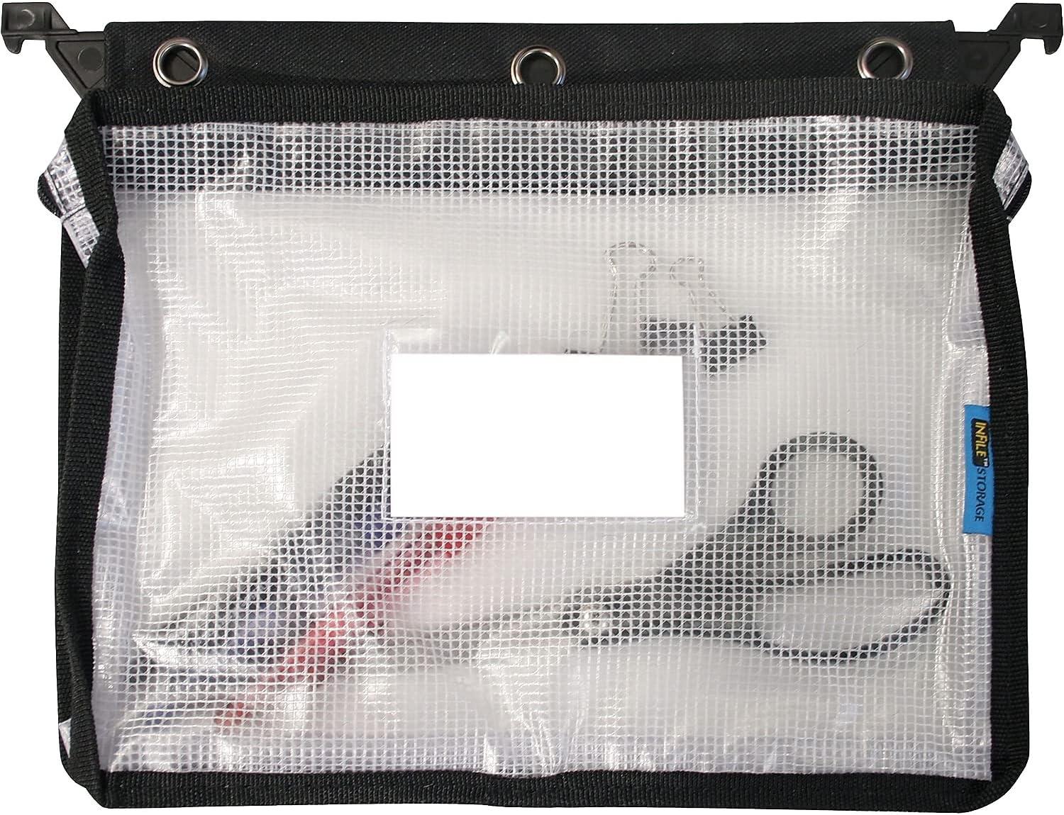 Advantus Expanding Zipper Pouch Clear Mesh Letter Size Zipper Binders, Black