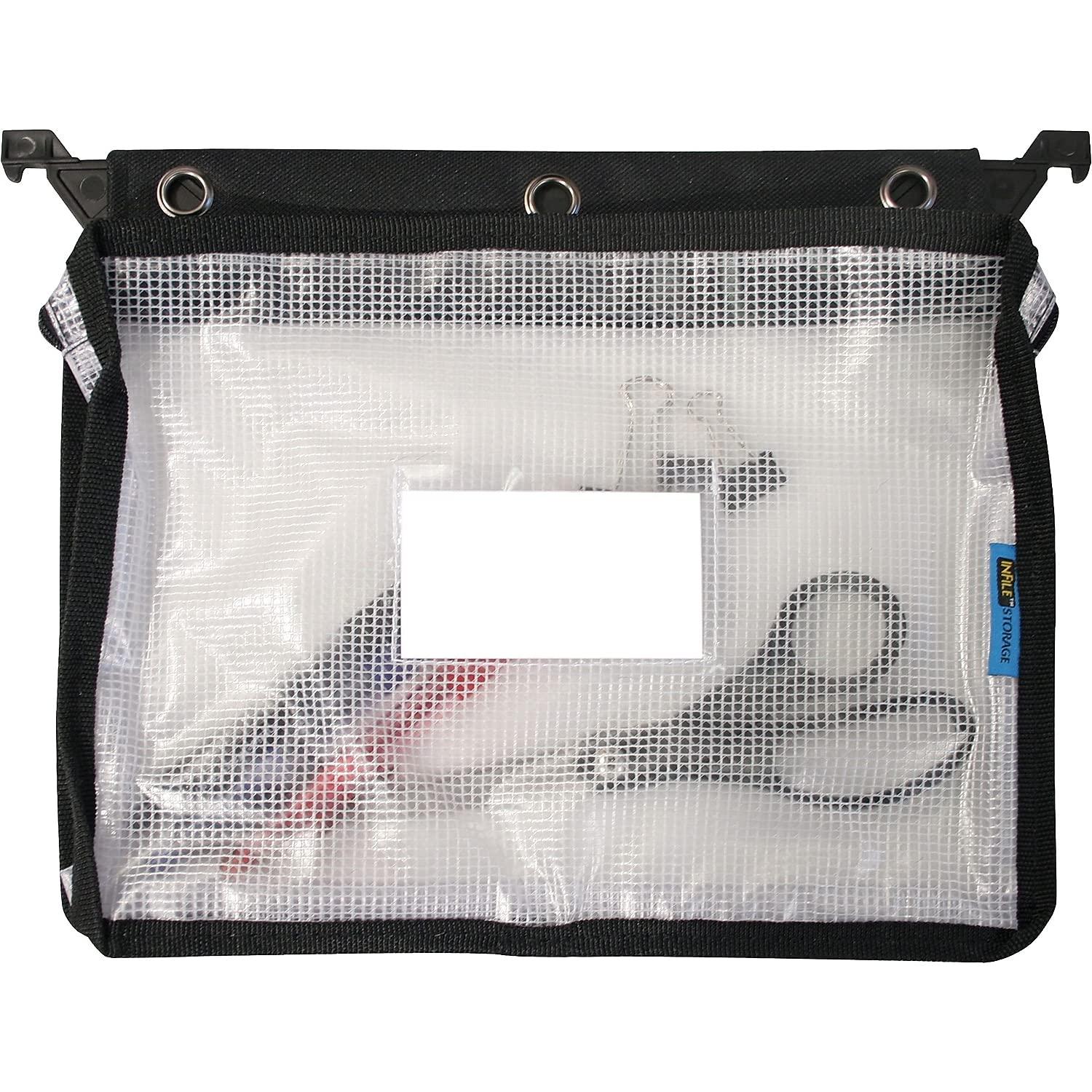 Advantus Expanding Zipper Pouch Clear Mesh Letter Size Zipper Binders, Black