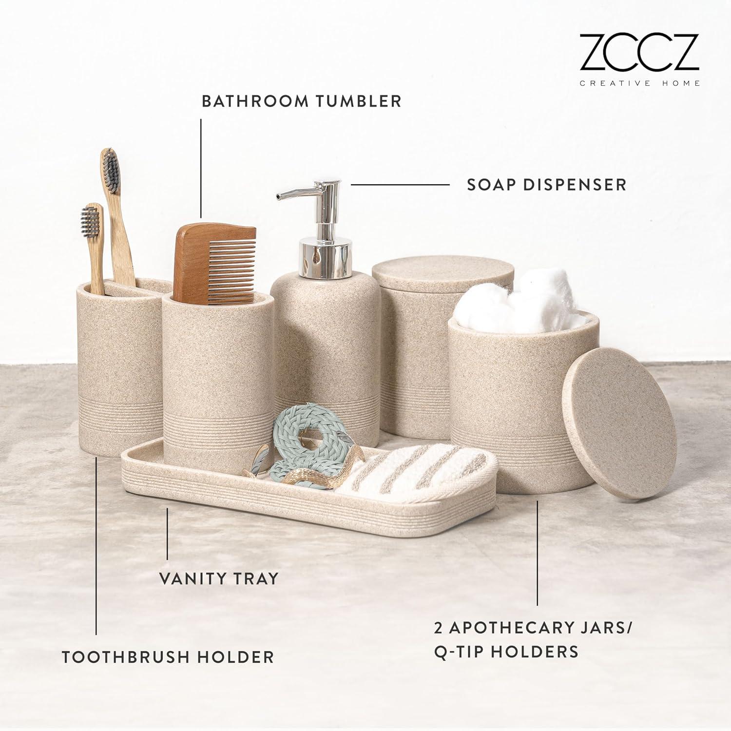 Bathroom Accessories Set 6 Pcs, Countertop Vanity Organizer Bathroom Accessory Set