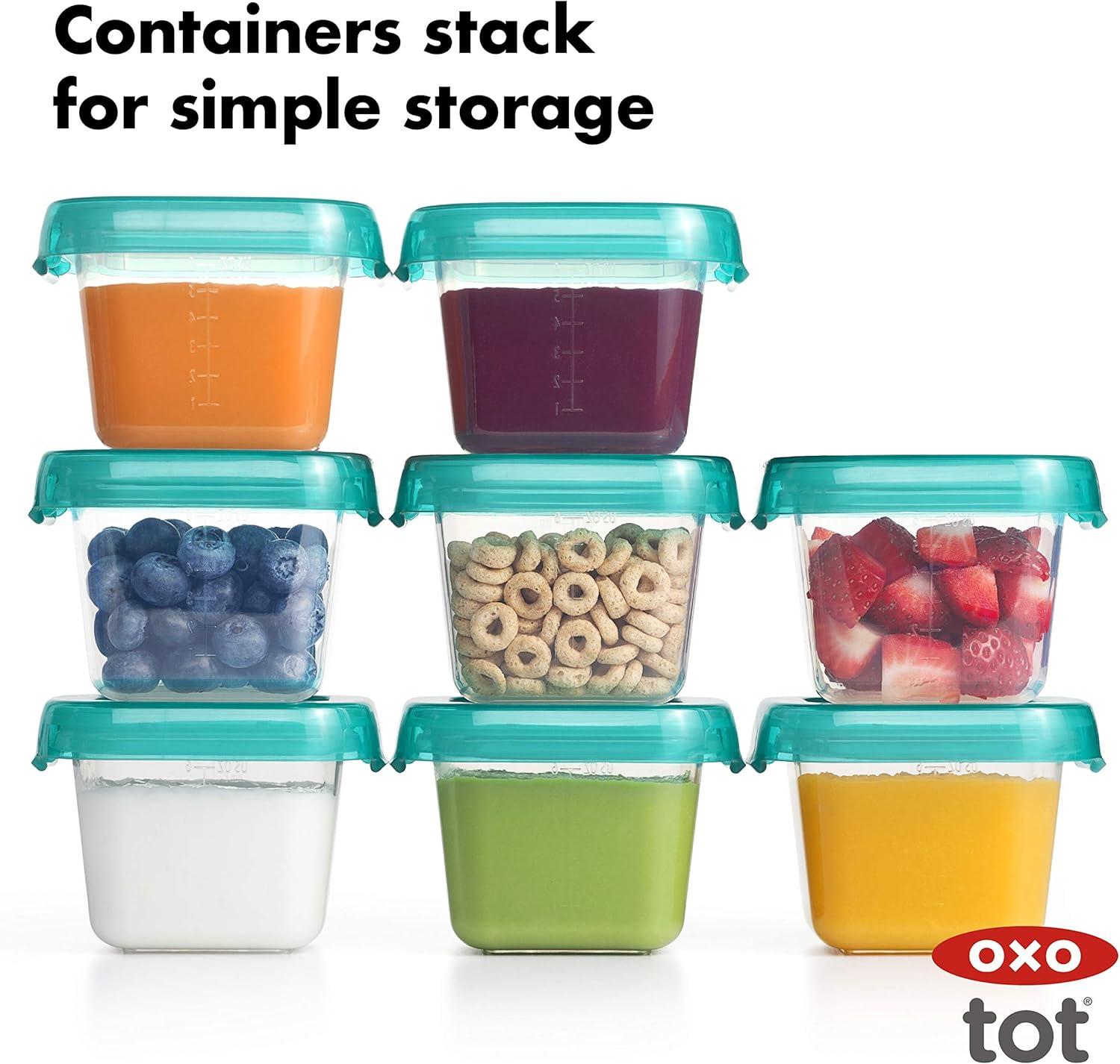 OXO Tot Baby Blocks Freezer Storage Containers (6 Oz.) - Teal