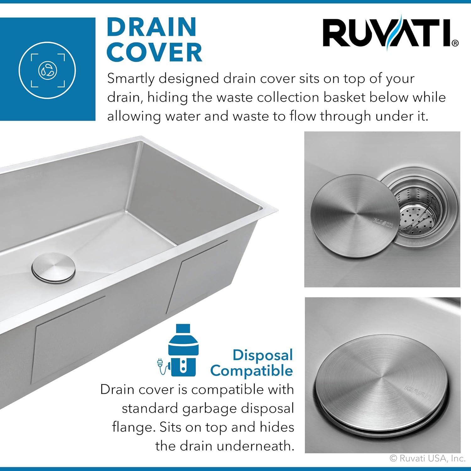 Ruvati 28-inch Undermount 16 Gauge Stainless Steel Kitchen Sink Rounded Corners Single Bowl