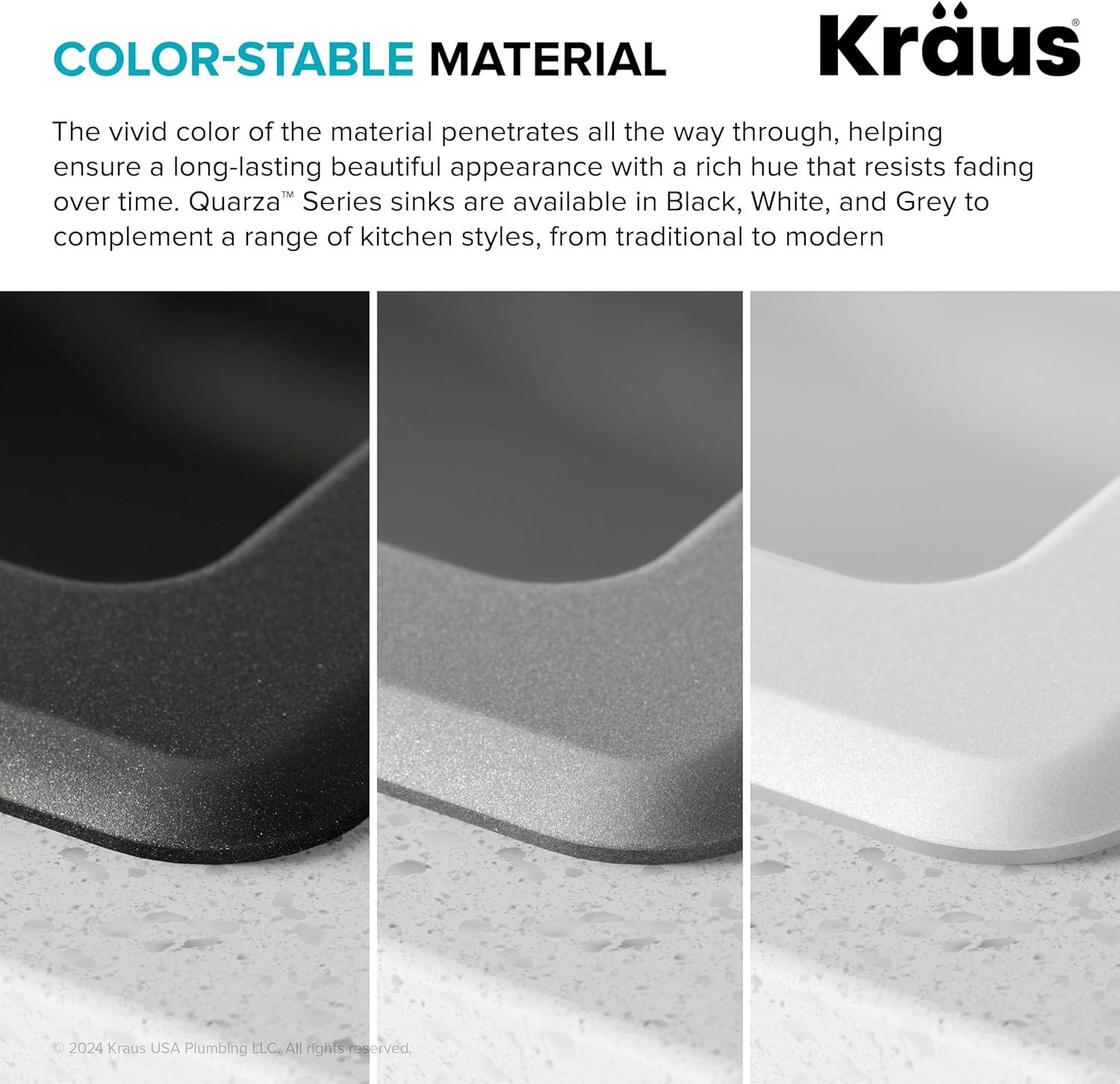 KRAUS Quarza™ 25" L Dual Mount Single Bowl Granite Kitchen Sink