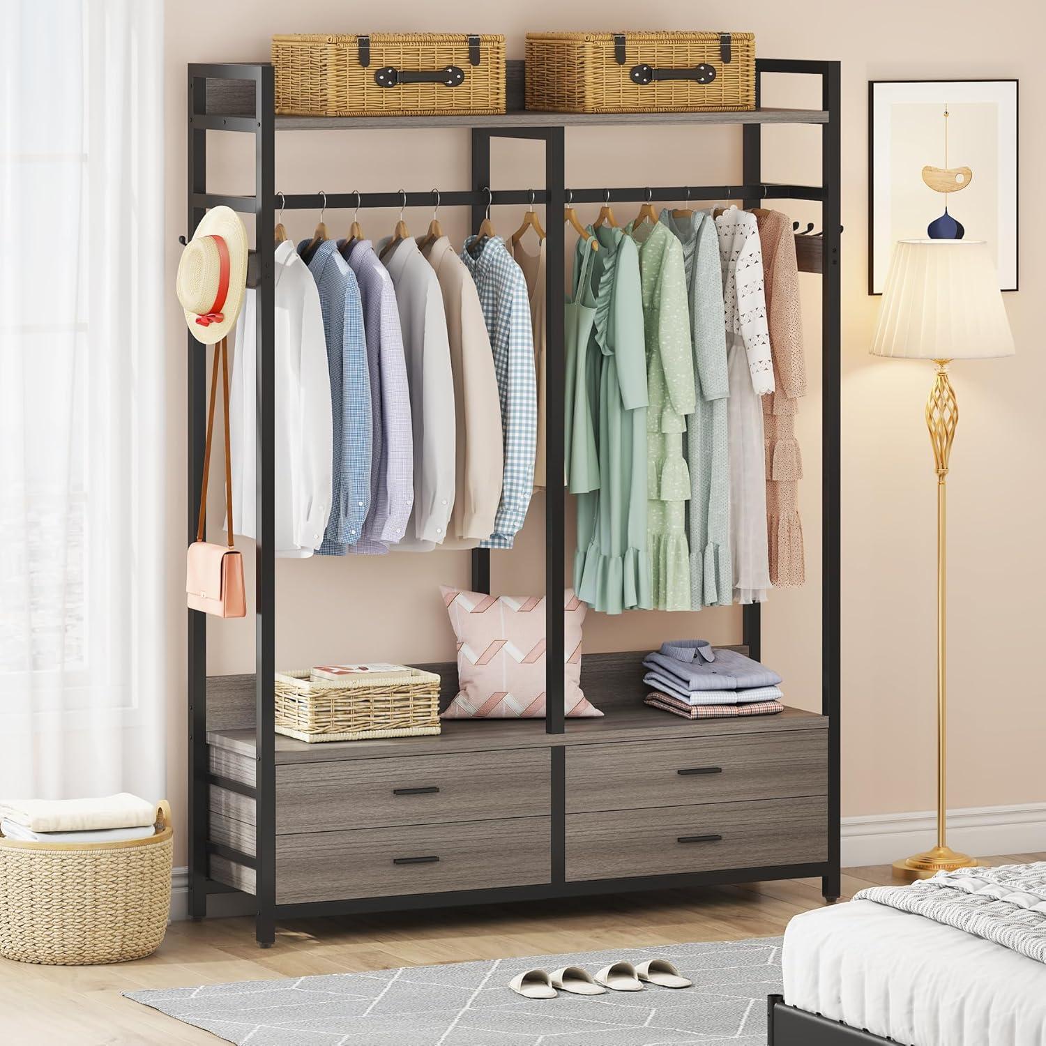 Heavy Duty Garment Rack With 4 Drawers