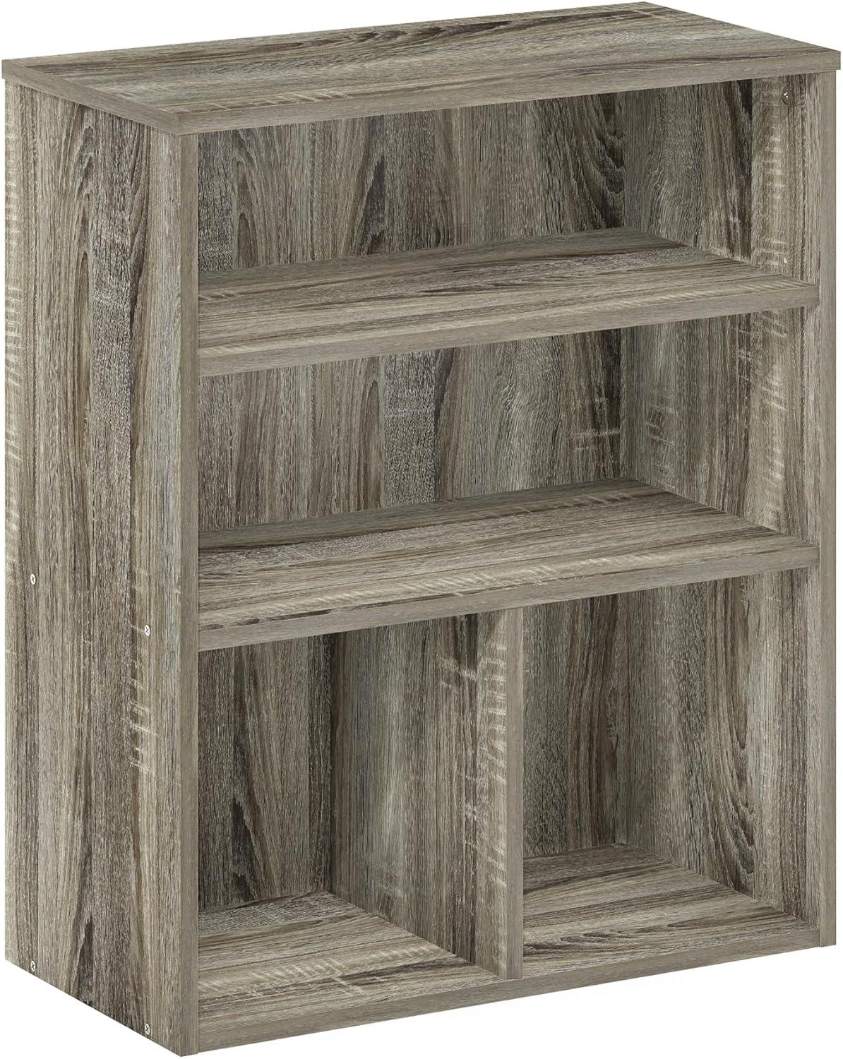 Adjustable French Oak 3-Tier Display Bookcase