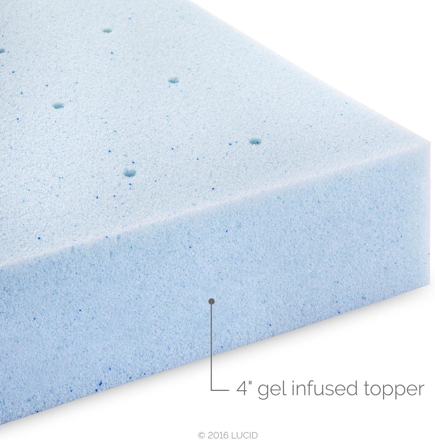 Gel and Aloe Infused 4" Memory Foam Mattress Topper