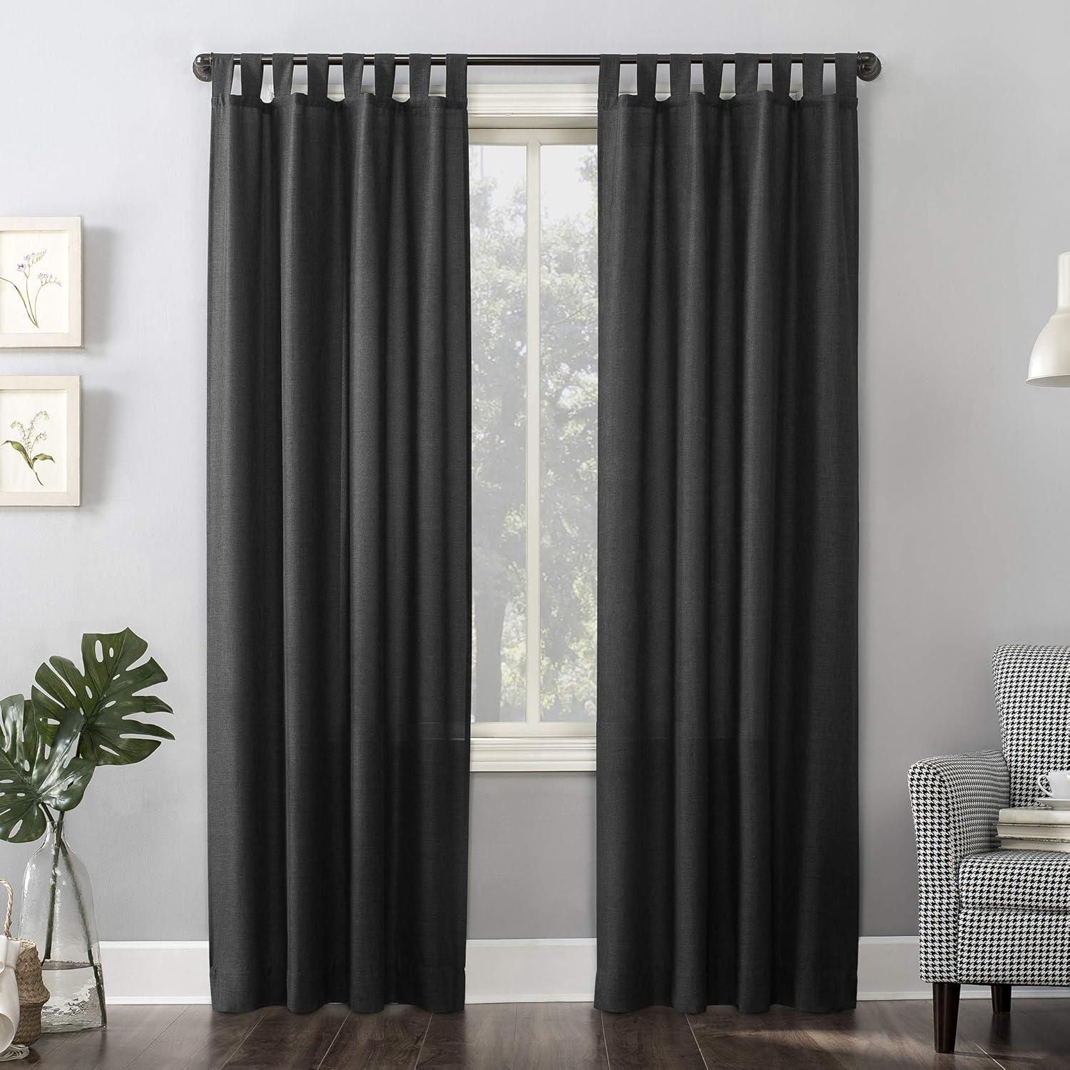 No. 918 Light Filtering Semi-Sheer Joshua Heathered Texture Tab Top Curtain Panel