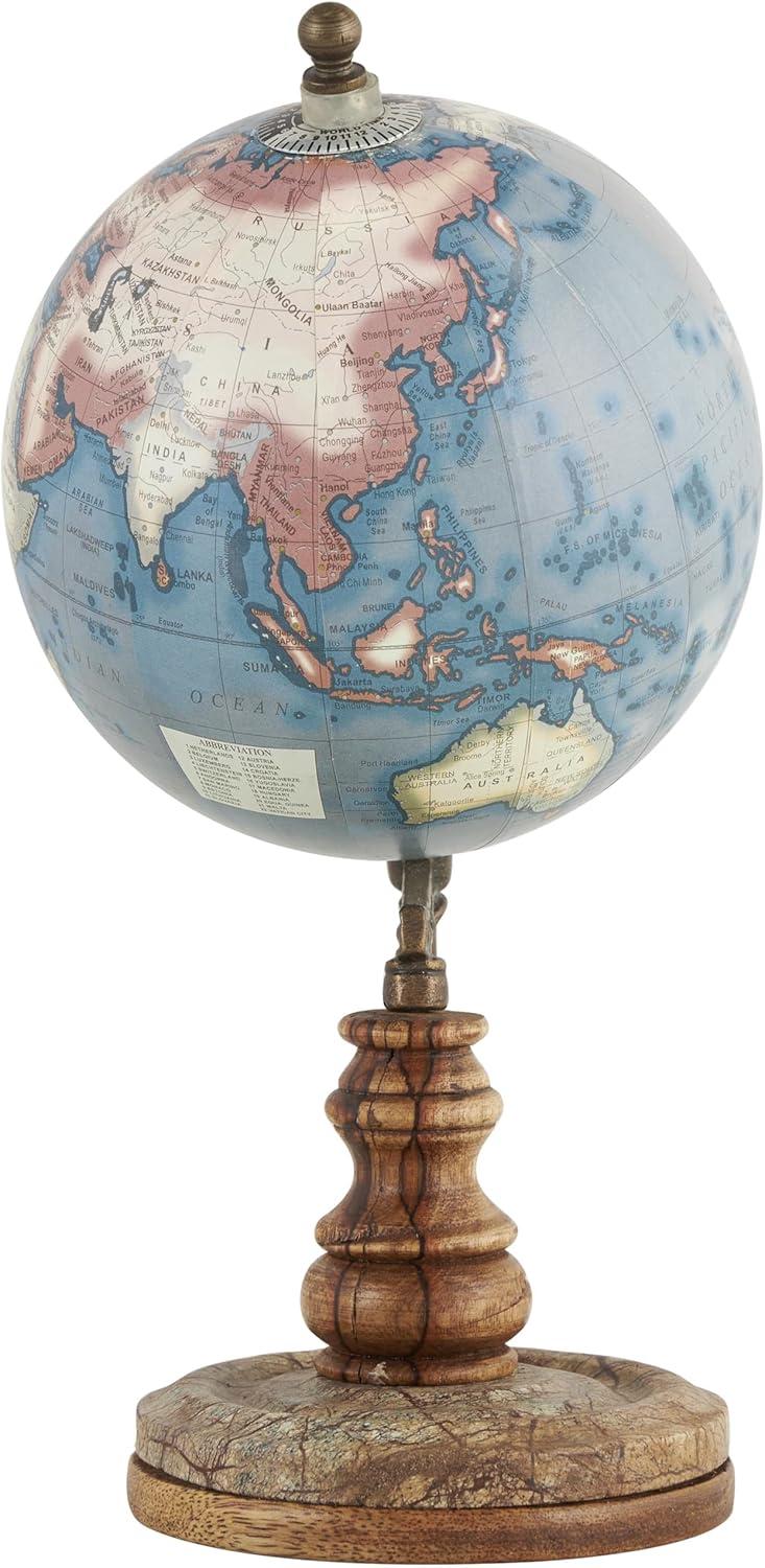 DecMode 5" Brown Globe with Wood Base