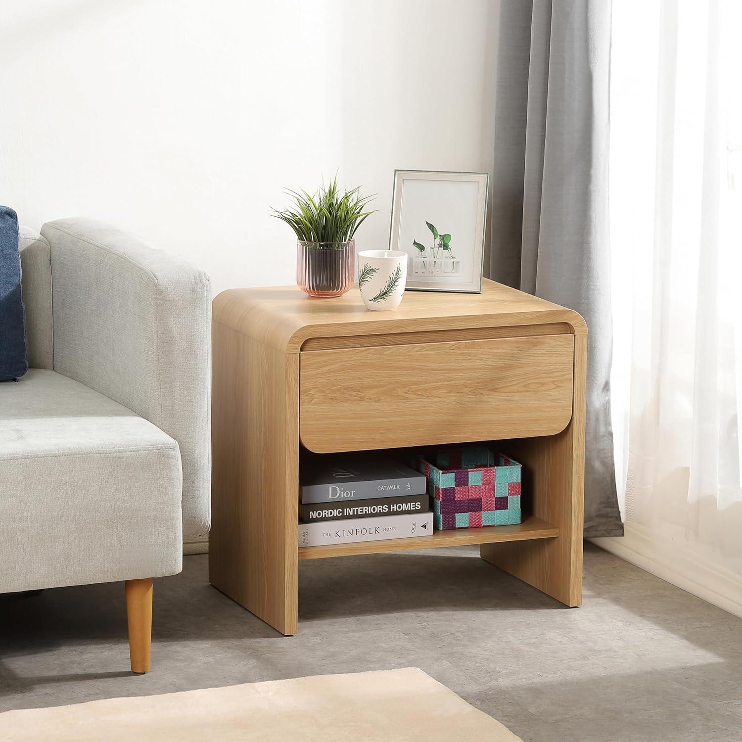 New Pacific Direct Indoor Wood End Table, Brown