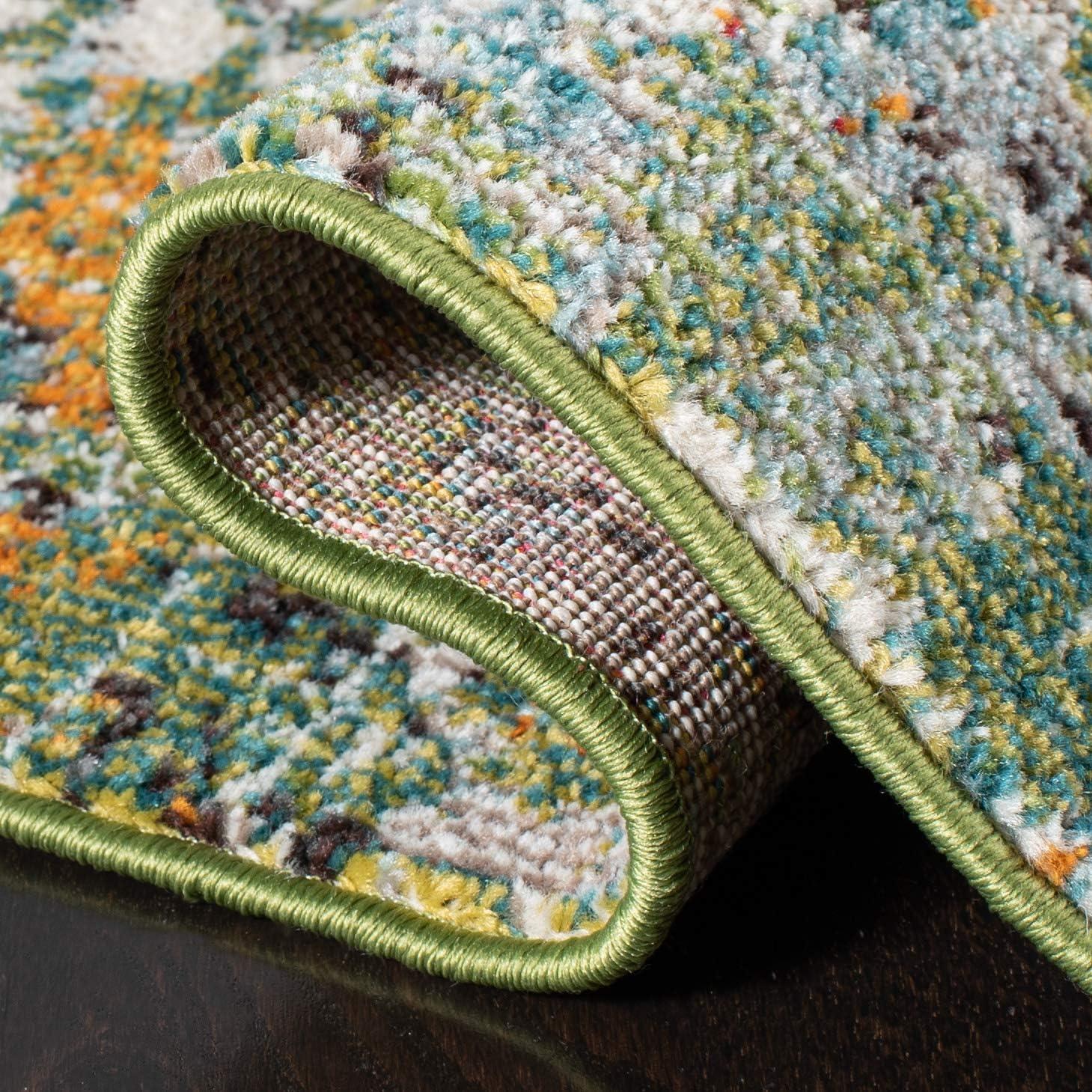 Madison MAD460 Power Loomed Indoor Area Rug - Green/Turquoise - 4'x6' - Safavieh