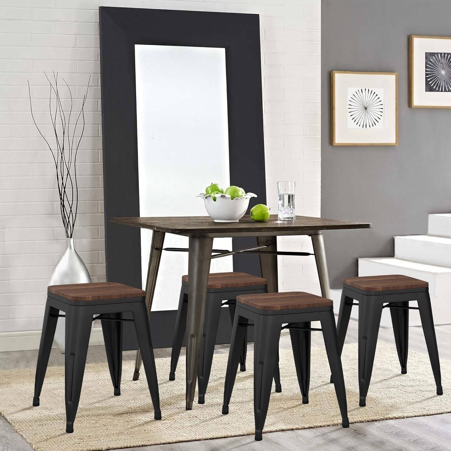 Williston Forge Apolito Counter Stool with Metal Frame (Set of 4)