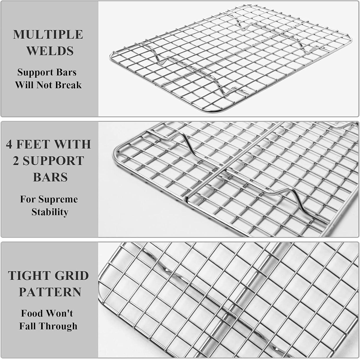 Stainless Steel Baking Sheet and Cooling Rack Set, 2 Pcs