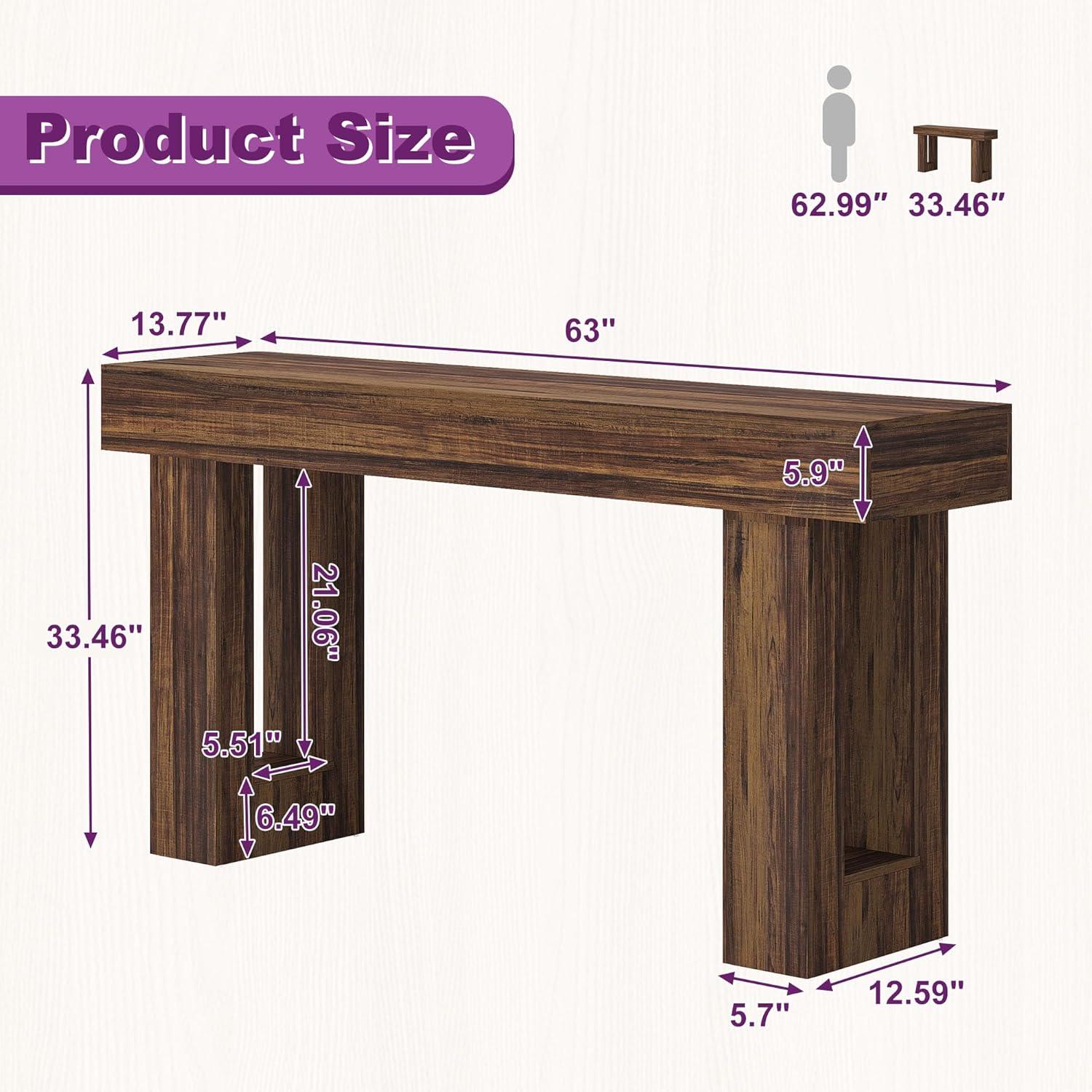 Millwood Pines 63 Inch Long Console Table Farmhouse Sofa Table