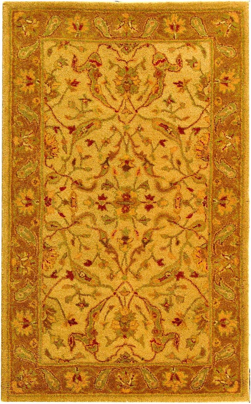 SAFAVIEH Antiquity Beaufort Oriental Wool Area Rug, Ivory/Brown, 3' x 5'