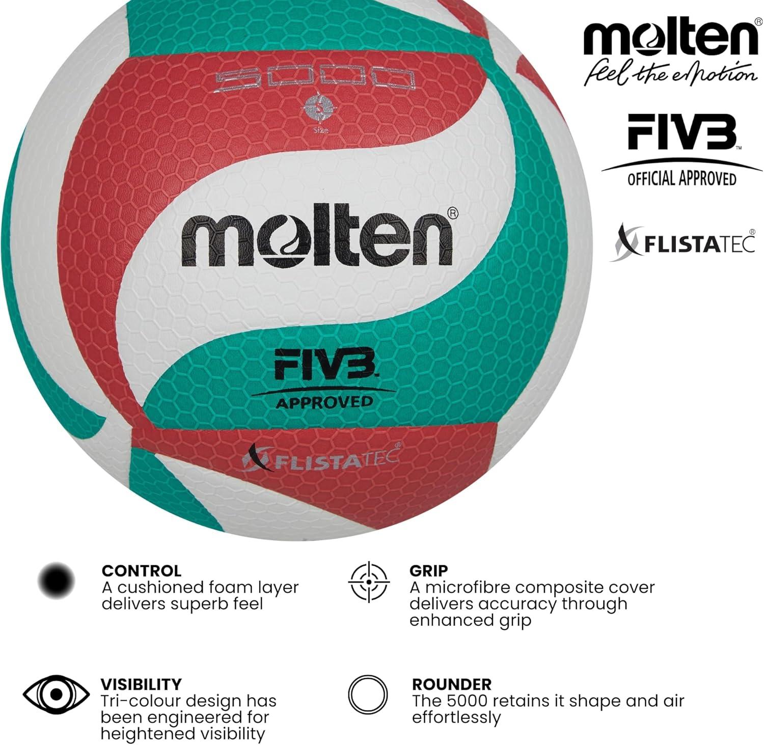 Molten FLISTATEC Volleyball V5M5000 Standard Volleyball Size 5