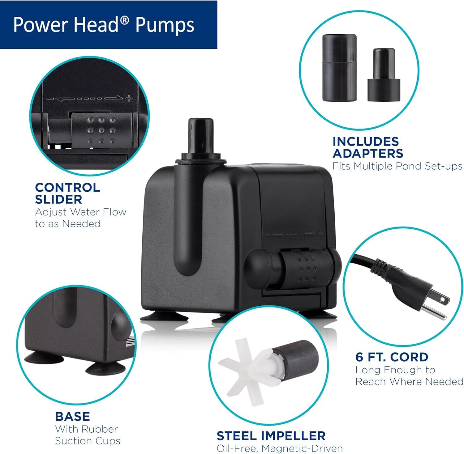 Compact Black Ceramic Submersible Pond Pump with 6 ft Cord