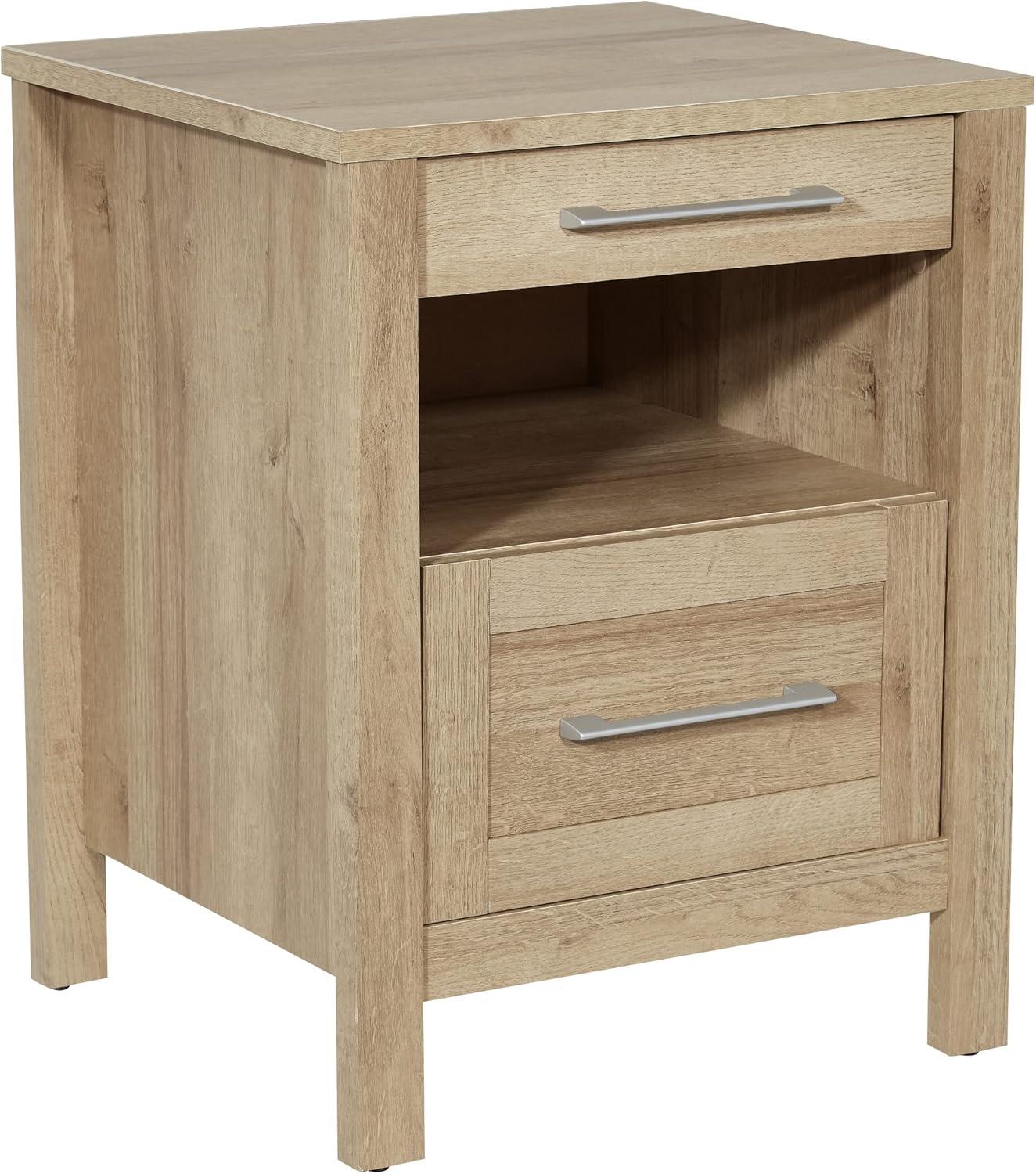 Stonebrook Nightstand with 2 USB Ports in Wood Canyon Oak Finish