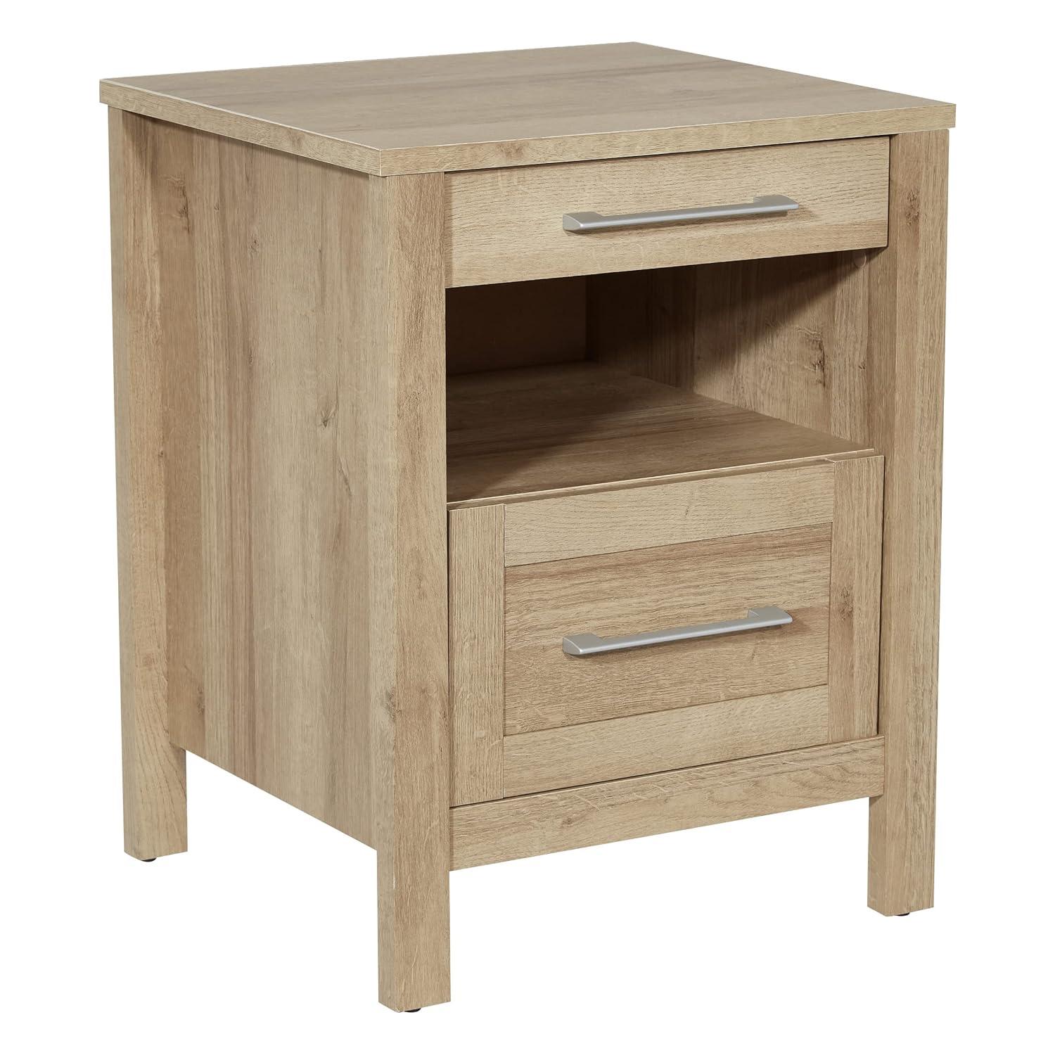 Stonebrook Nightstand with 2 USB Ports in Wood Canyon Oak Finish