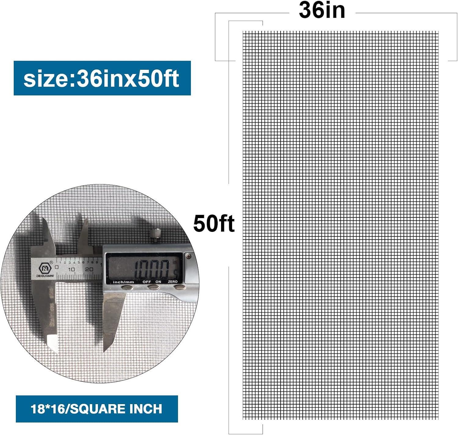 Window And Screen Door Replacement, 48" X 115" Durable Fiberglass Screen Grid - Patio And Window Screen And Sliding Screen Door Repair