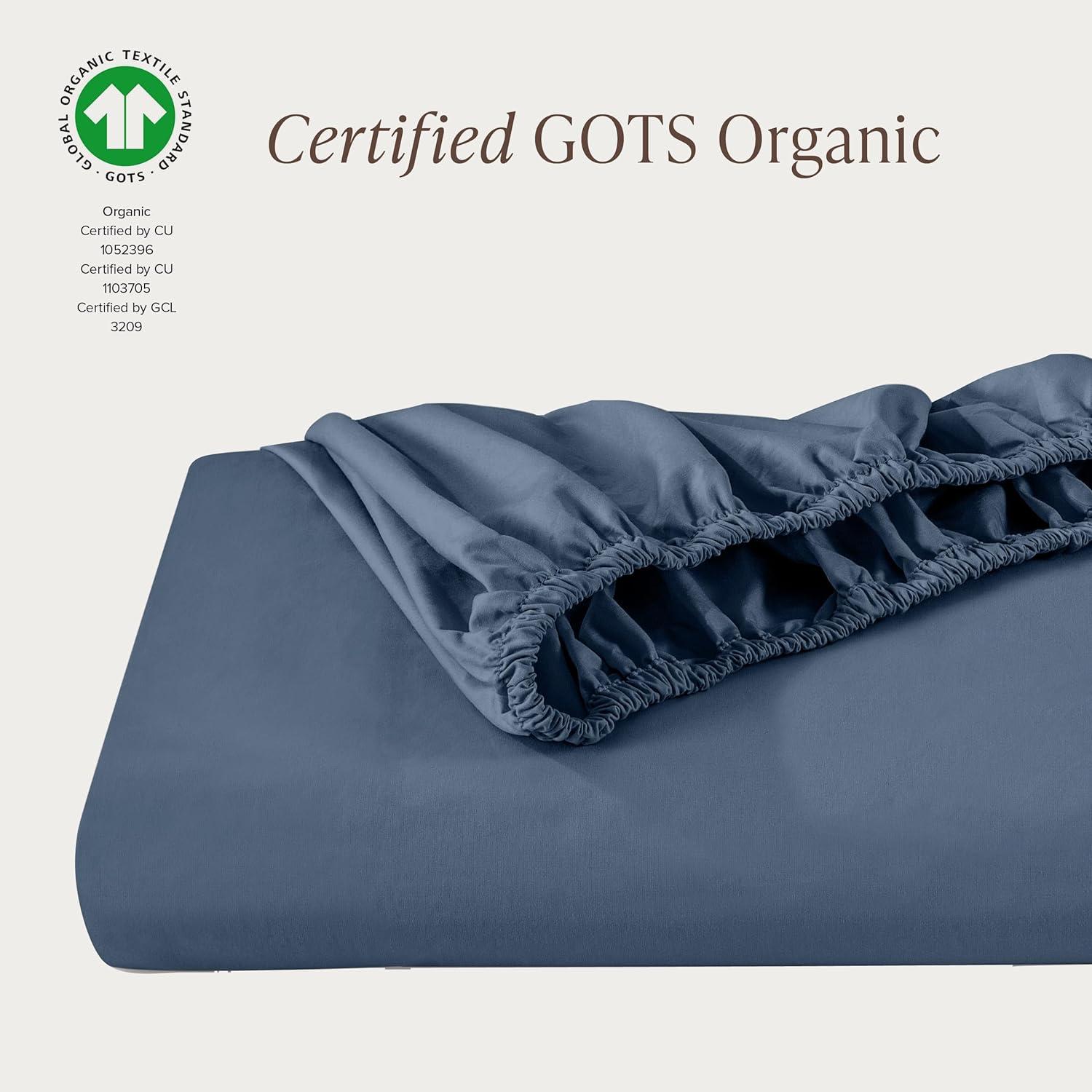 Bare Home 260 Thread Count Organic Cotton Percale Fitted Sheet
