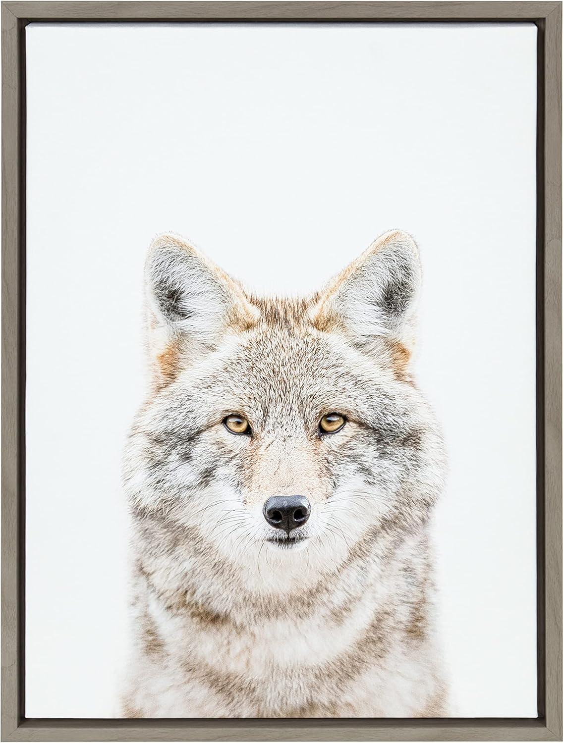 18" x 24" Sylvie Wolf Portrait Framed Canvas by Amy Peterson Art Studio - Kate & Laurel All Things Decor