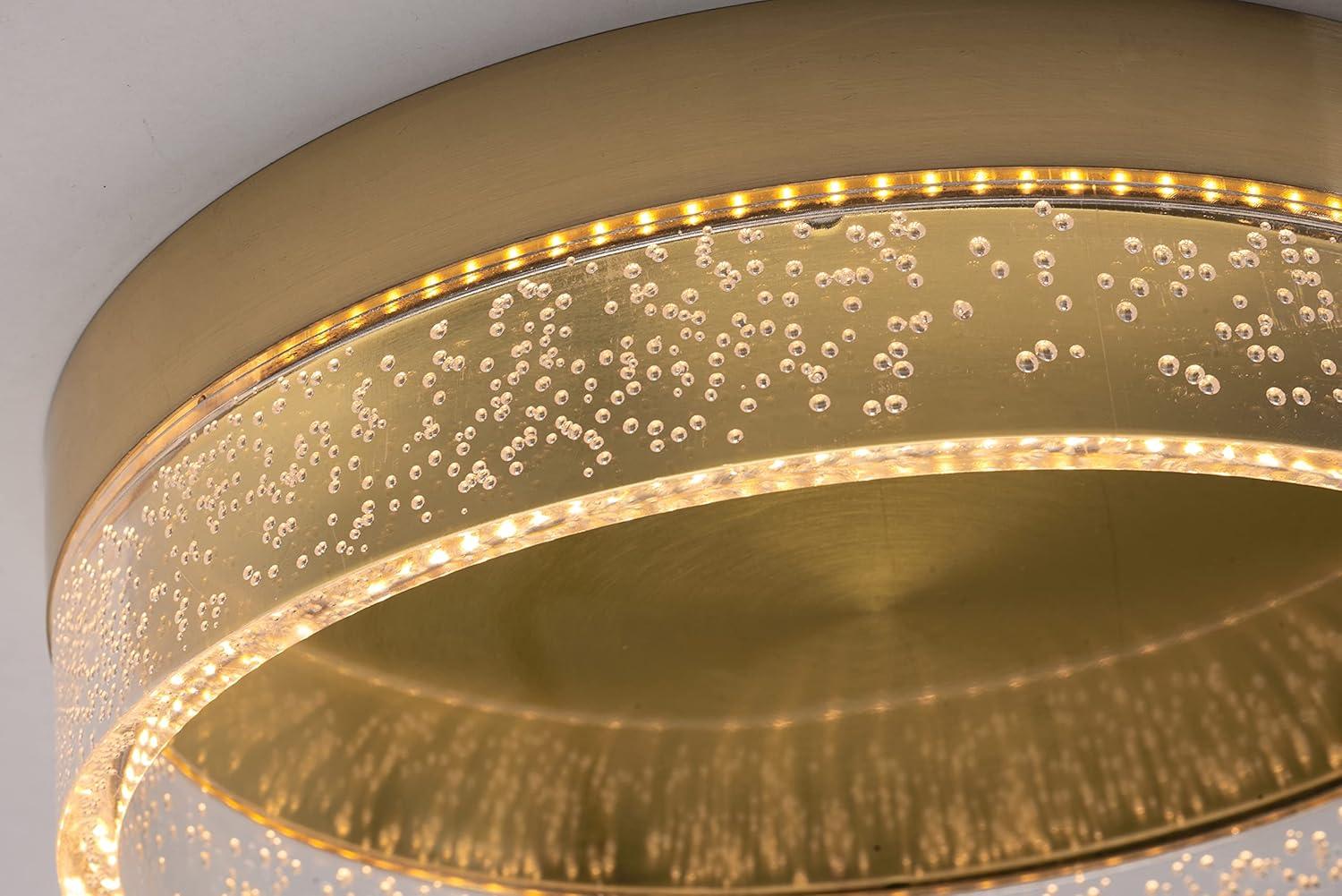Satin Brass 11.81'' Square LED Flush Mount for Indoor/Outdoor
