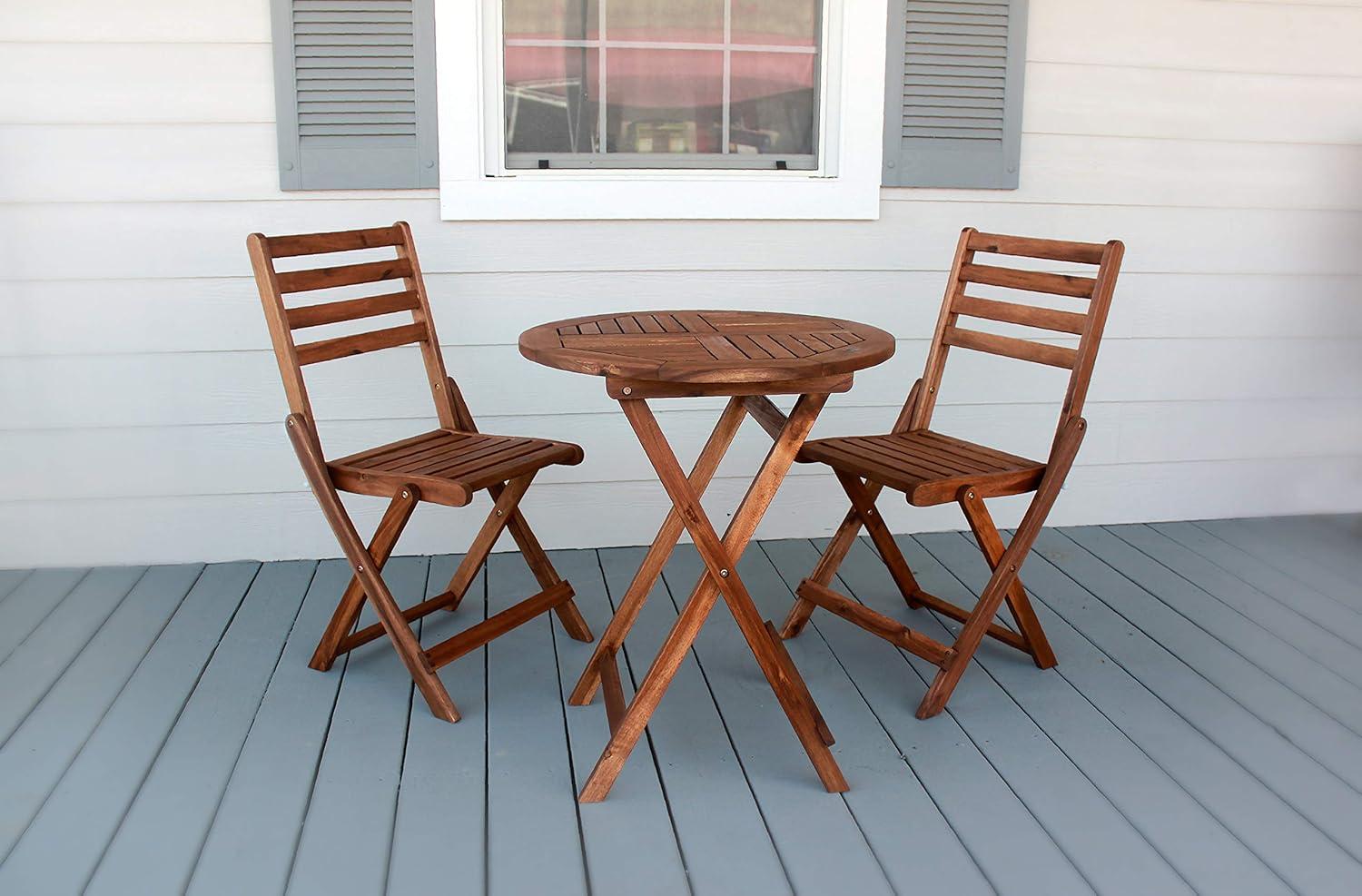 Leigh Country TX 36210 Sequoia Wood Adult 3-Pc Bistro Café Set - Brown